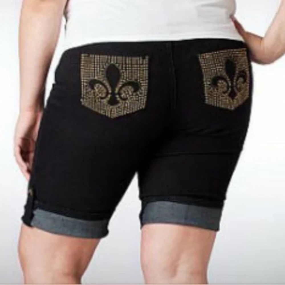 NEW  Dereon Y2K 00's jeggings stretch denim shorts Beyonce  PLUS SIZE 24